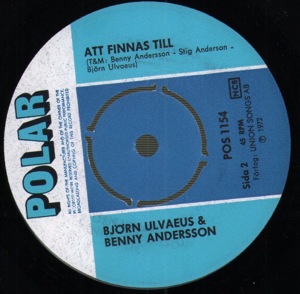 Björn Ulvaeus & Benny Andersson - En Karusell / Att Finnas Till - 7 Inch