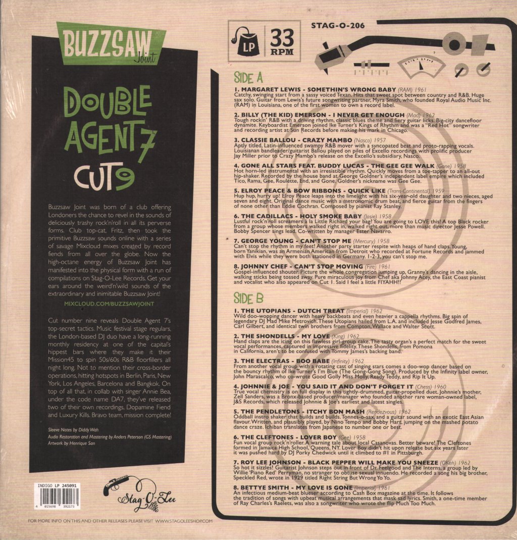 Various Artists - Buzzsaw Joint Cut 9: Double Agent 7 - Lp