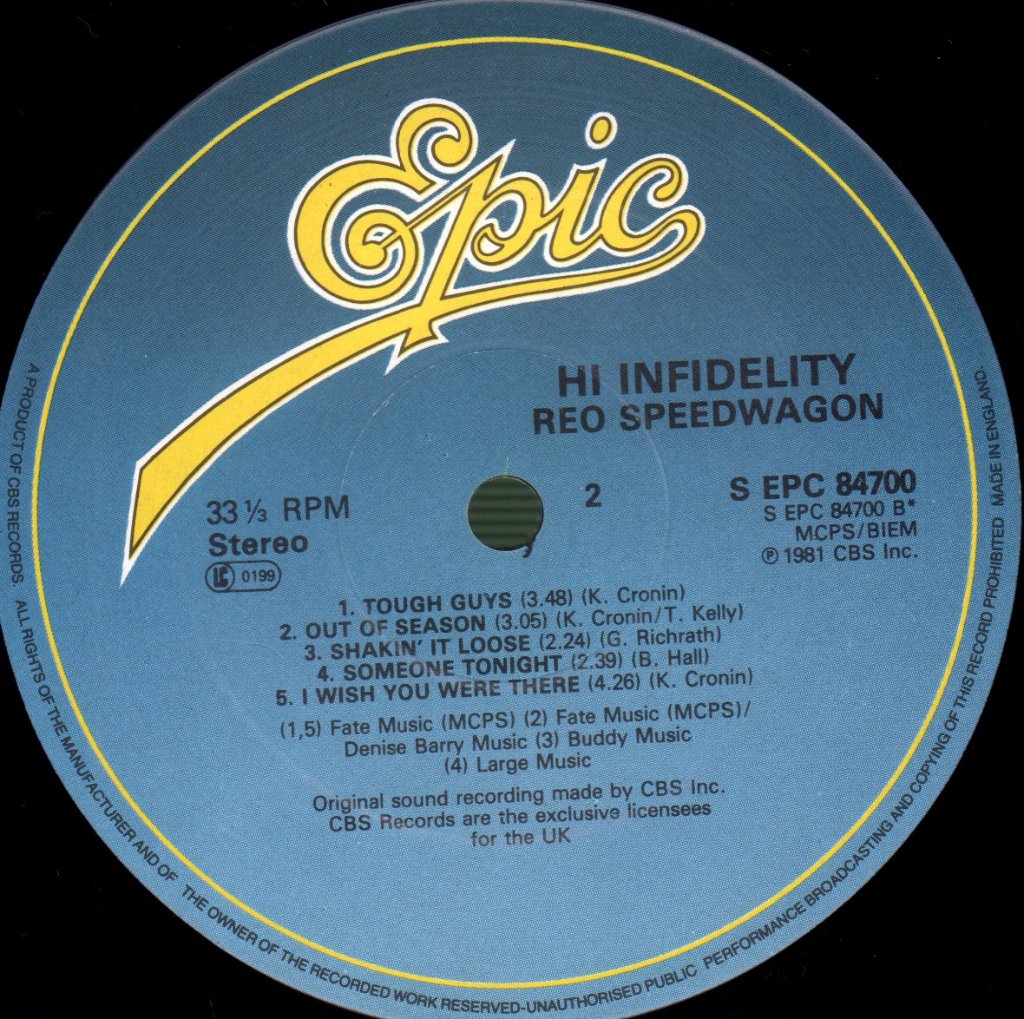 REO Speedwagon - Hi Infidelity - Lp