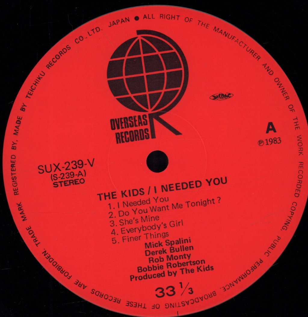 kids (canadian group) - I Needed You - Lp