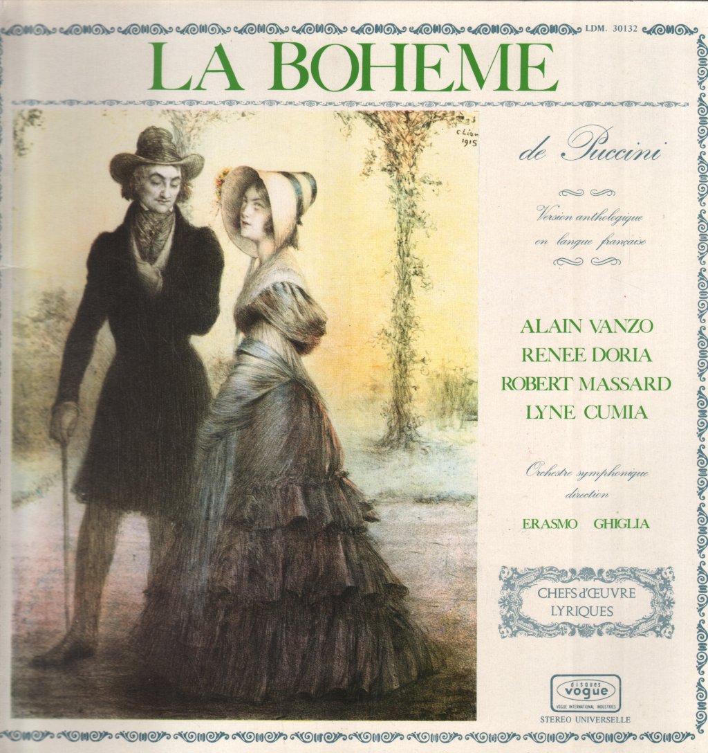 Alain Vanzo / Renee Doria / Robert Massard / Lyne Cumia - Puccini - La Boheme - Lp