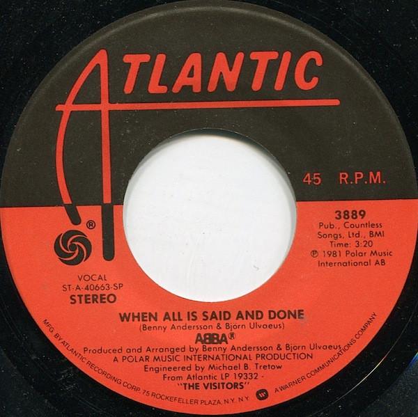 ABBA - When All Is Said And Done B/W Should I Laugh Or Cry - 7 Inch