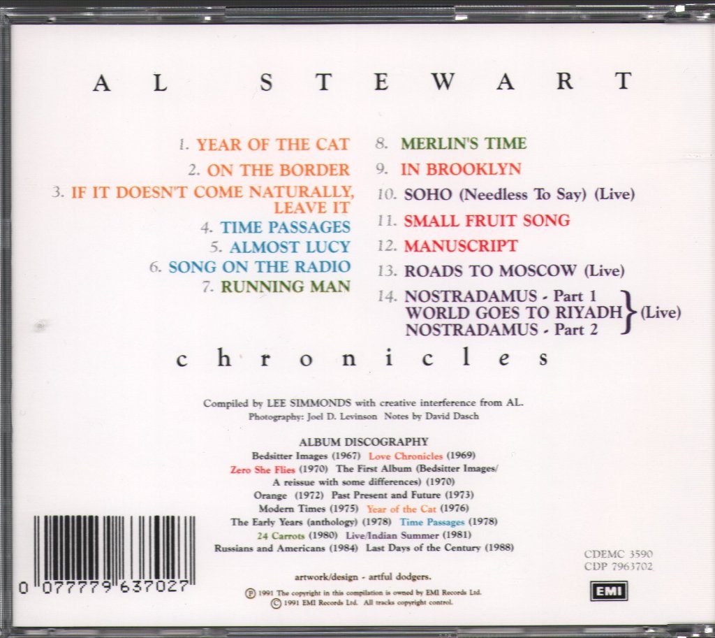 Al Stewart - Chronicles (The Best Of Al Stewart) - Cd