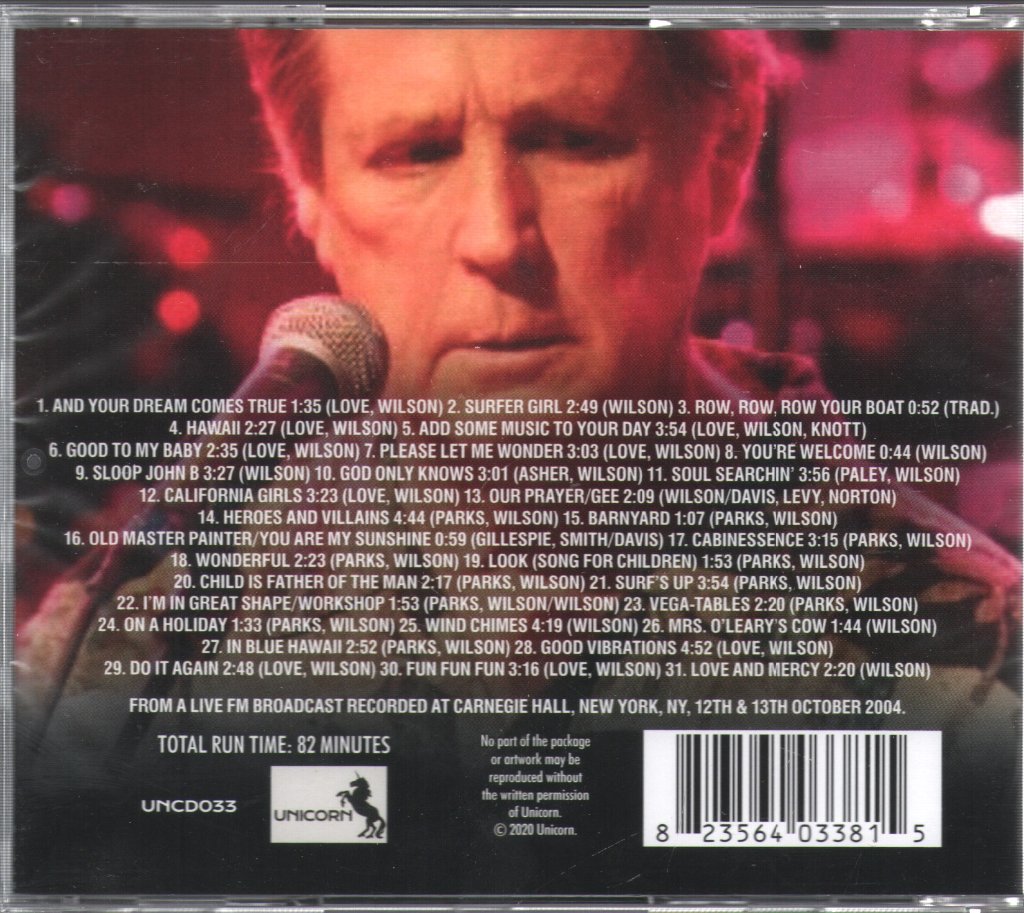 Brian Wilson - Practise, Man Practise - Carnegie Hall Broadcast 2004 - Cd