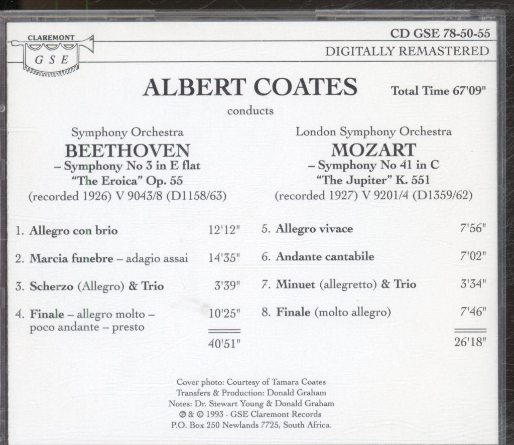 Albert Coates, The London Symphony Orchestra - Conducts Beethoven / Mozart - Cd