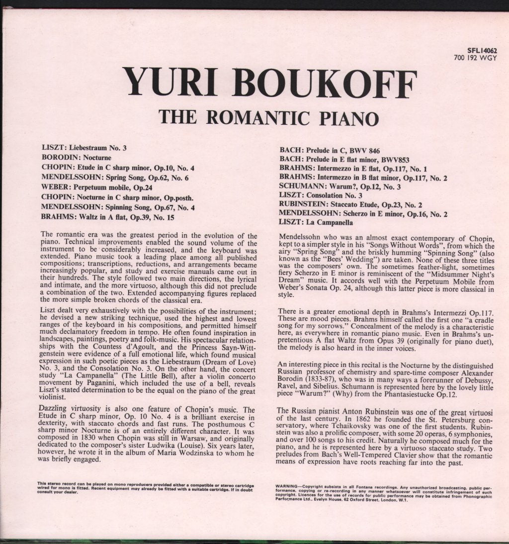 Yuri Boukoff - Romantic Piano - Lp