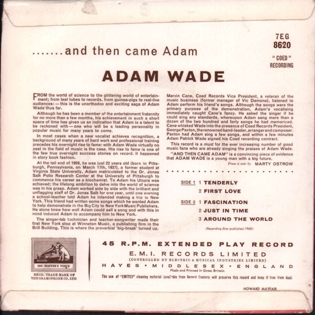 Adam Wade - and then came adam - 7 Inch