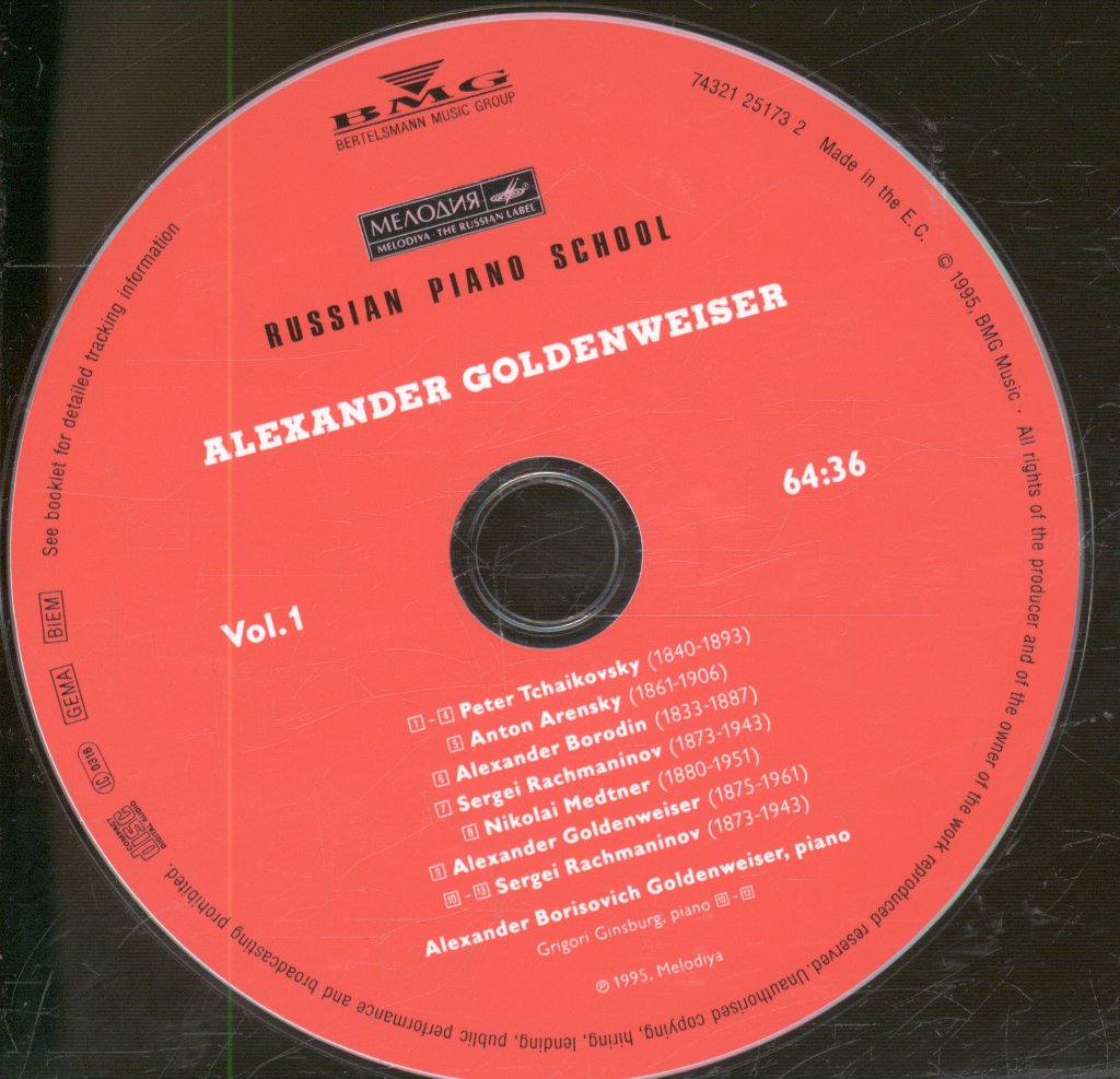 Alexander Goldenweiser - Russian Piano School Vol 1 - Cd