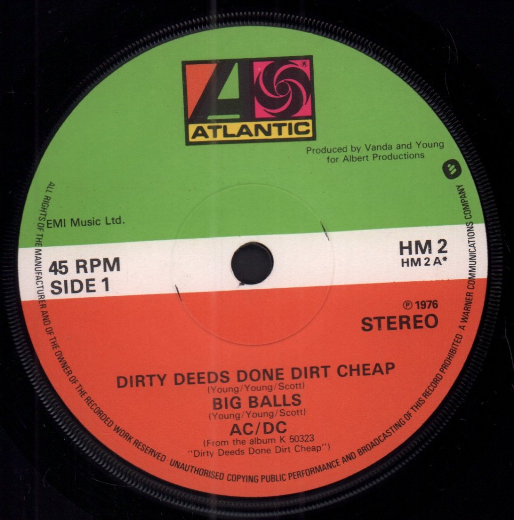 AC/DC - Dirty Deeds Done Dirt Cheap - 7 Inch