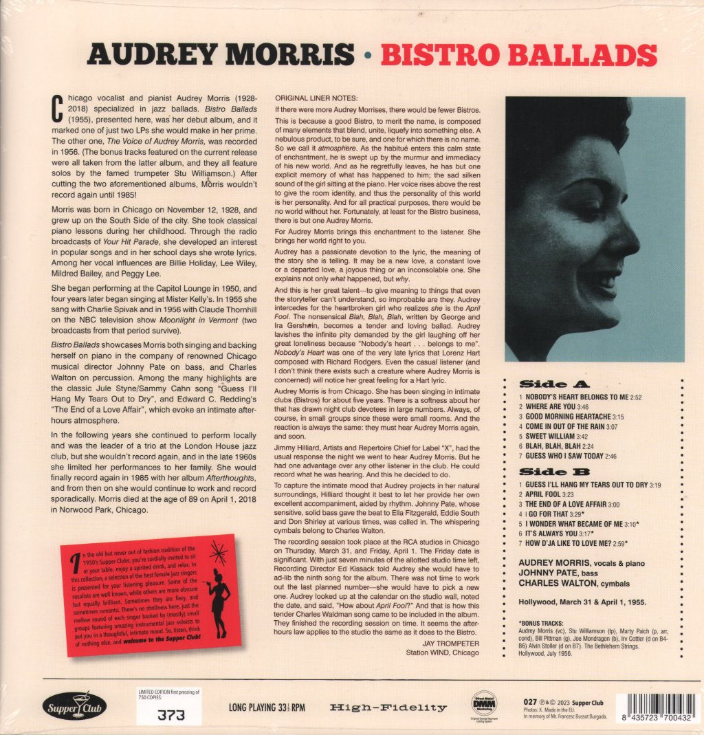 Audrey Morris - Bistro Ballads - Lp