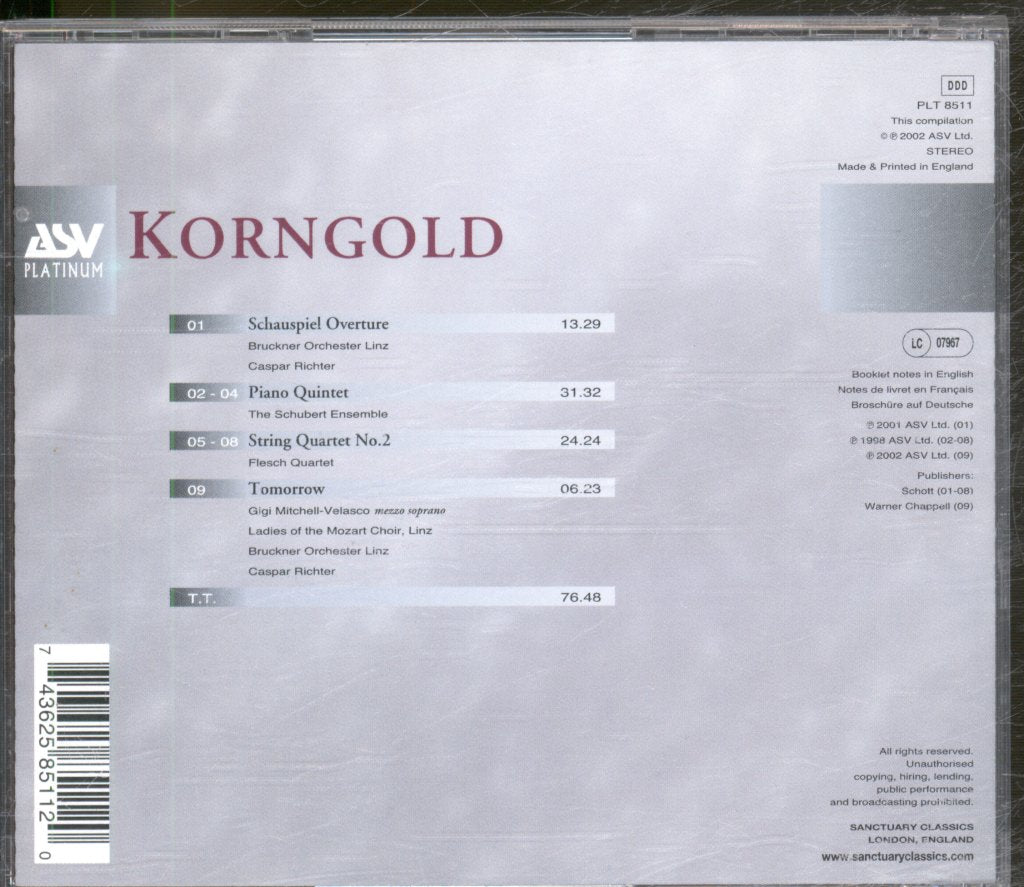 Various Artists - Korngold - Cd