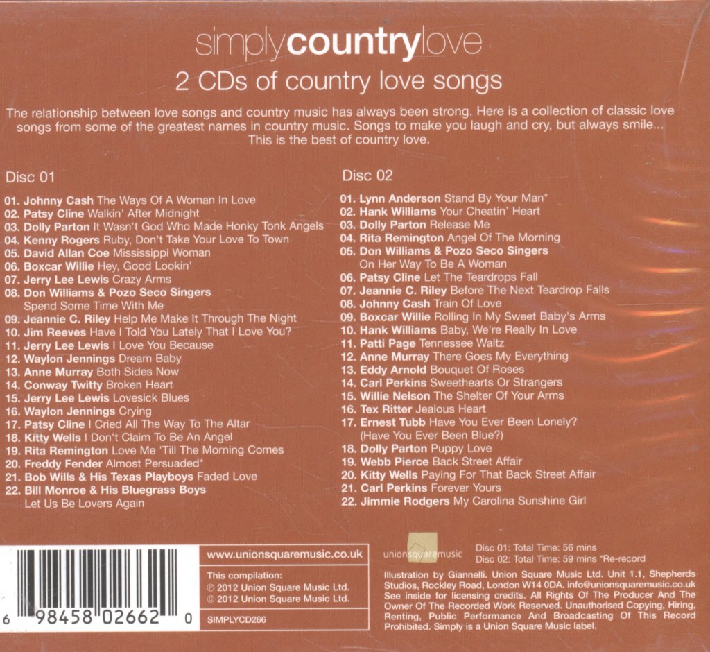 Various Artists - Simply Country Love - Double Cd