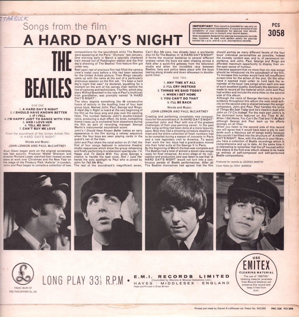 Beatles - A Hard Day's Night - Lp