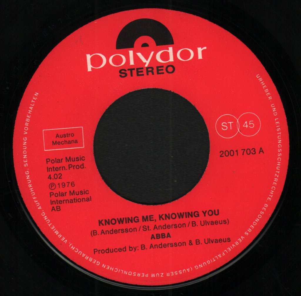 ABBA - Knowing Me, Knowing You - 7 Inch