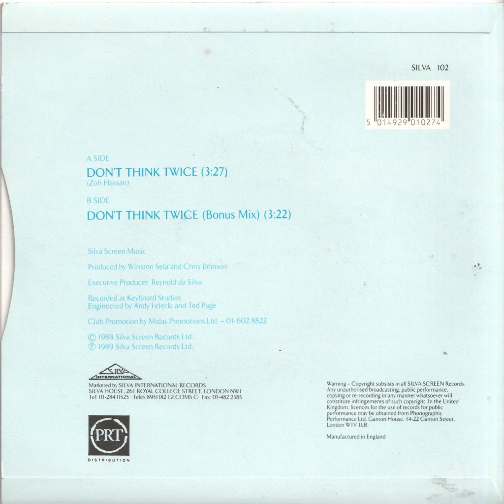 Zoh - Don't Think Twice - 7 Inch