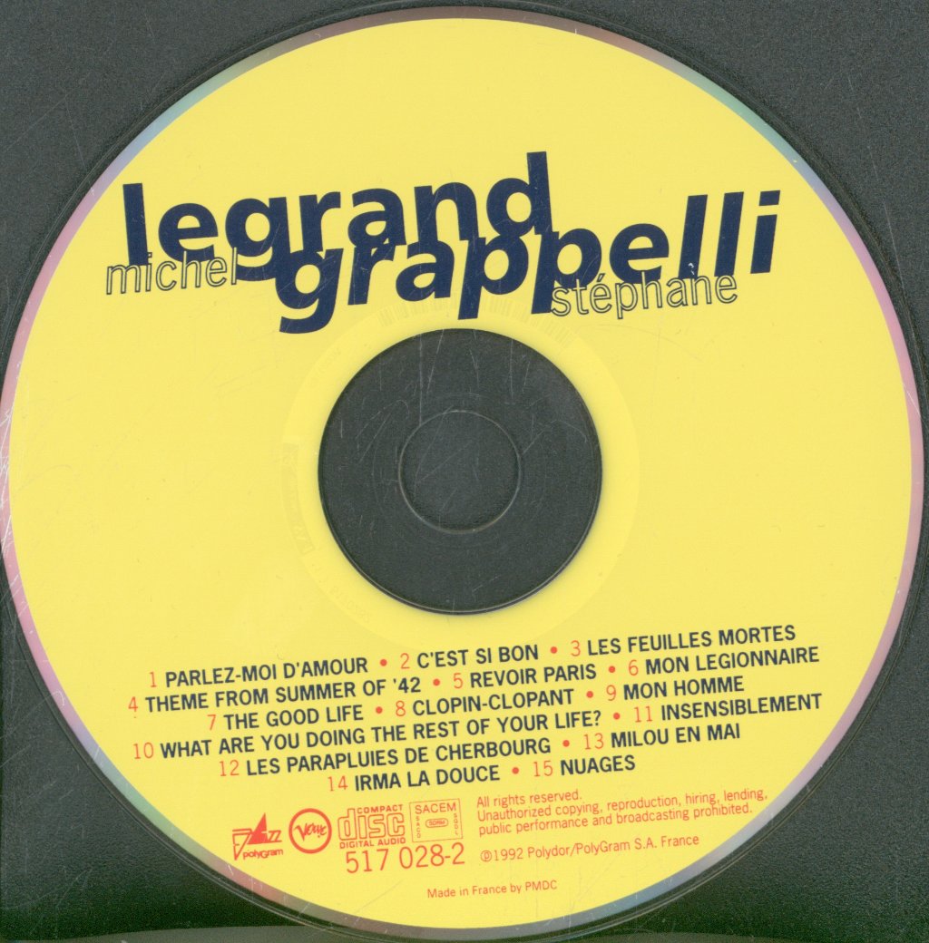 Stéphane Grappelli and Michel Legrand - Legrand Grappelli - Cd