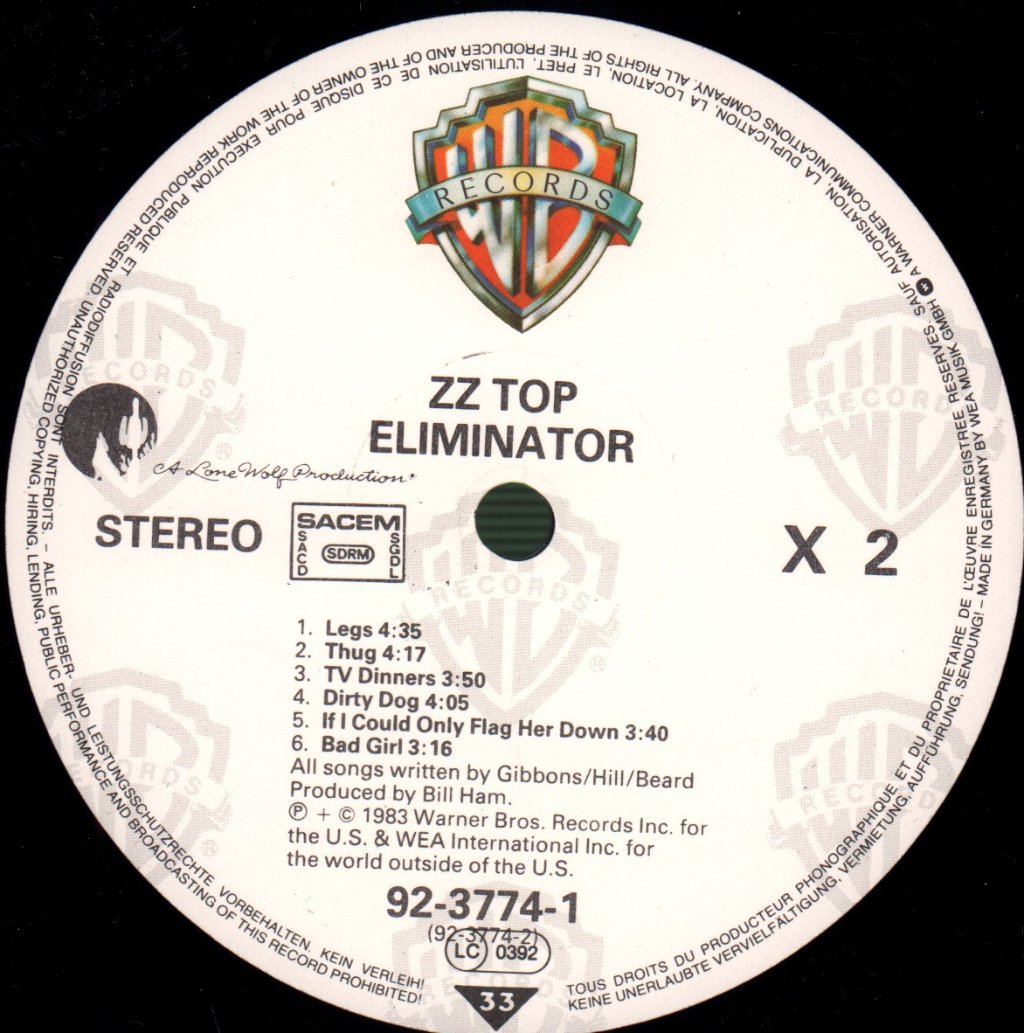 ZZ Top - Eliminator - Lp