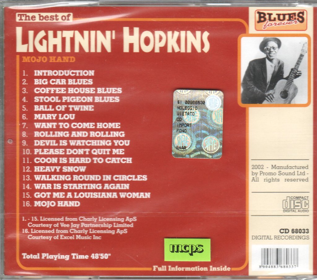 Lightnin' Hopkins - Best Of Lightnin' Hopkins - Cd