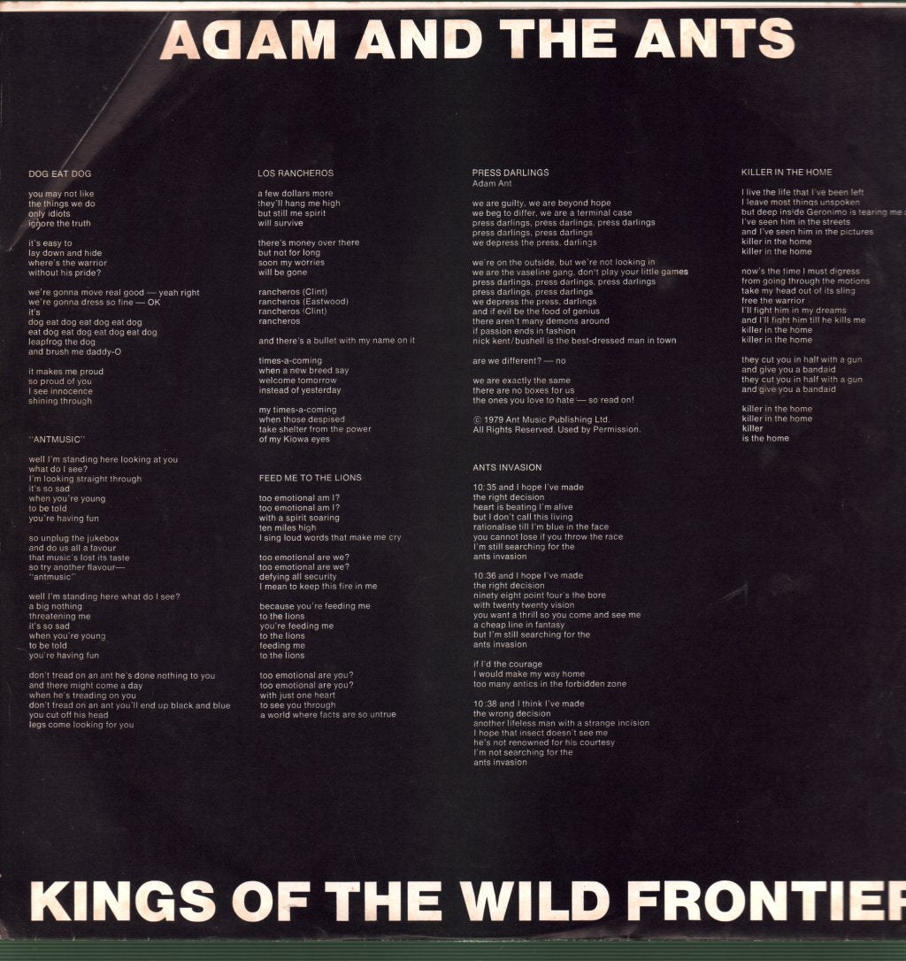 Adam And The Ants - Kings Of The Wild Frontier - Lp