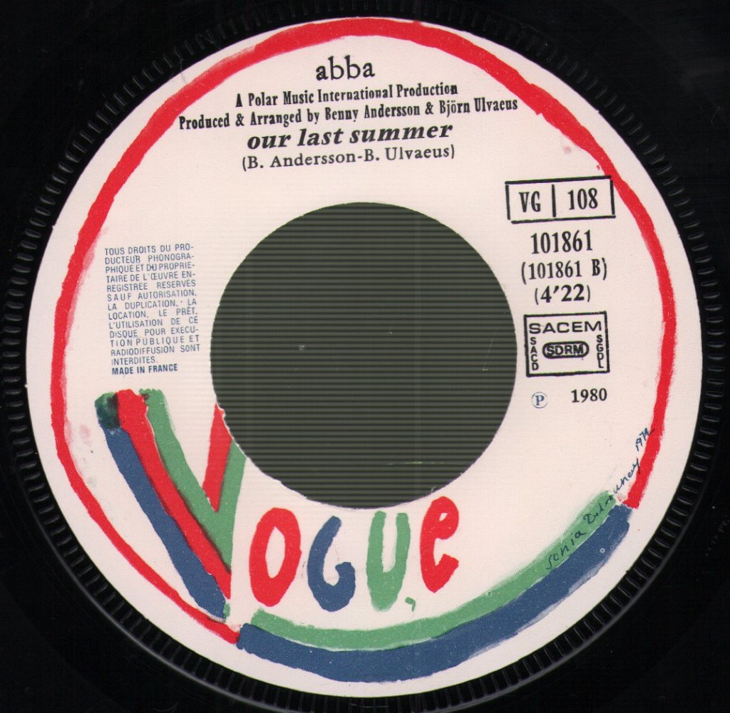 ABBA - Thank You For The Music / Our Last Summer - 7 Inch