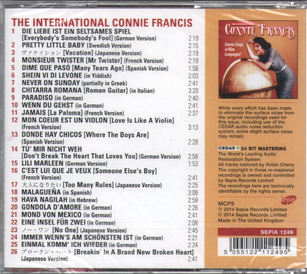 Connie Francis - International Connie Francis - Cd