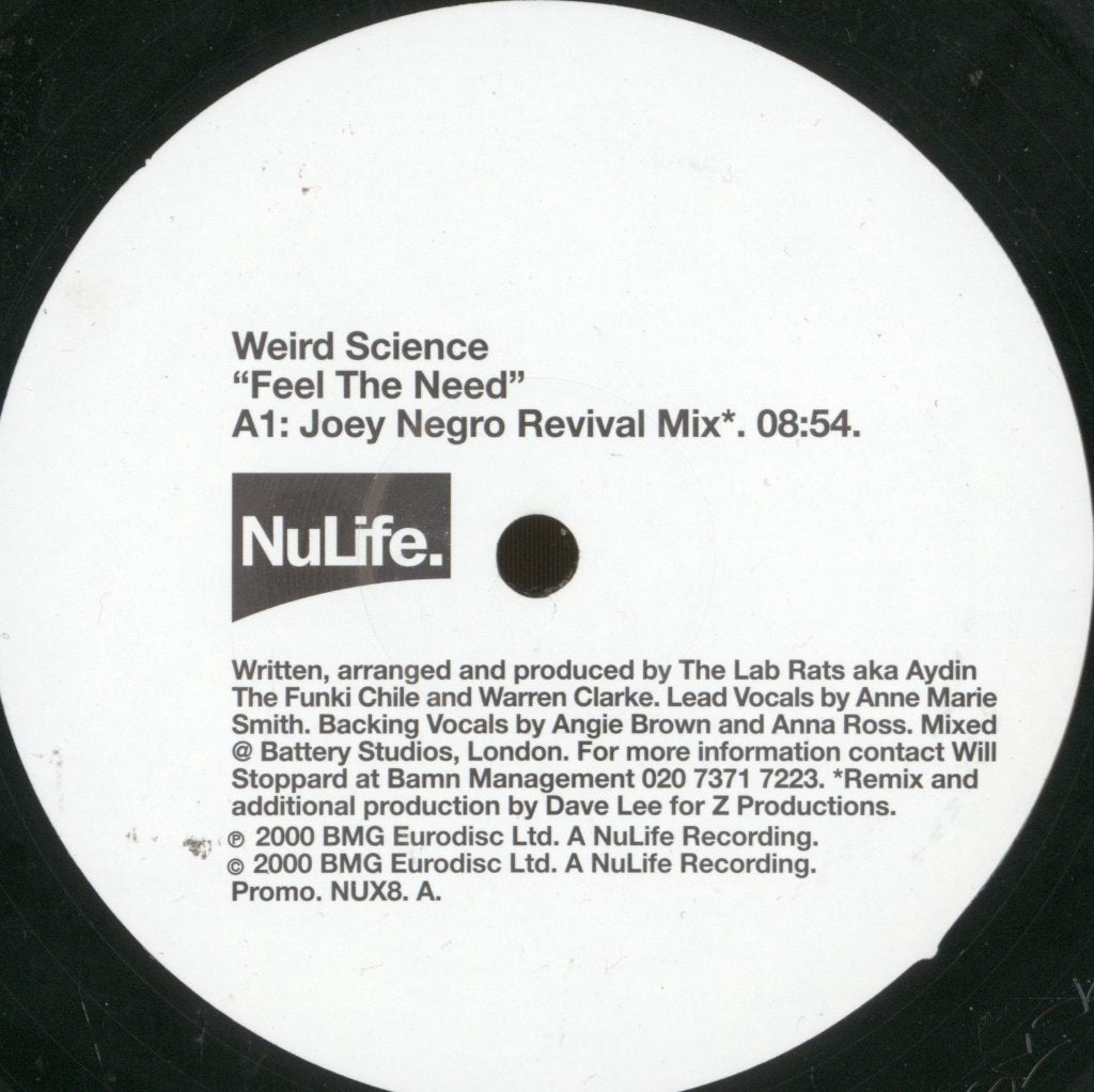 Weird Science - Feel The Need - 12 Inch