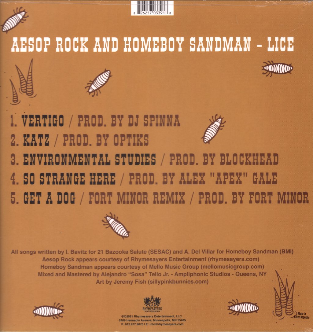 Aesop Rock and Homeboy Sandman - Lice - 12 Inch