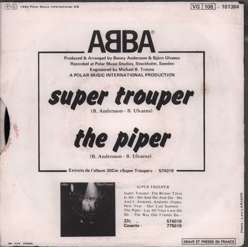 ABBA - Super Trouper / The Piper - 7 Inch