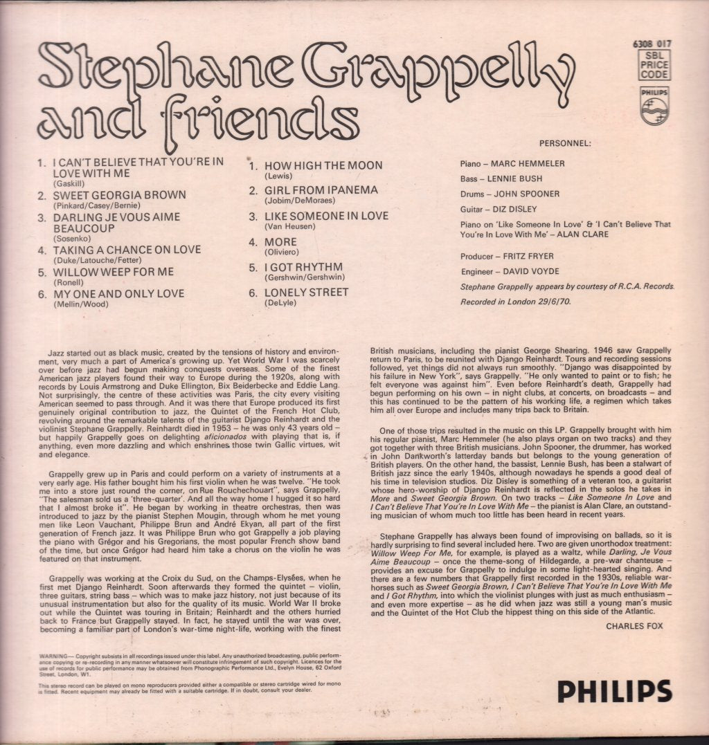 Stephane Grapelly And Friends - Stephane Grapelly And Friends - Lp