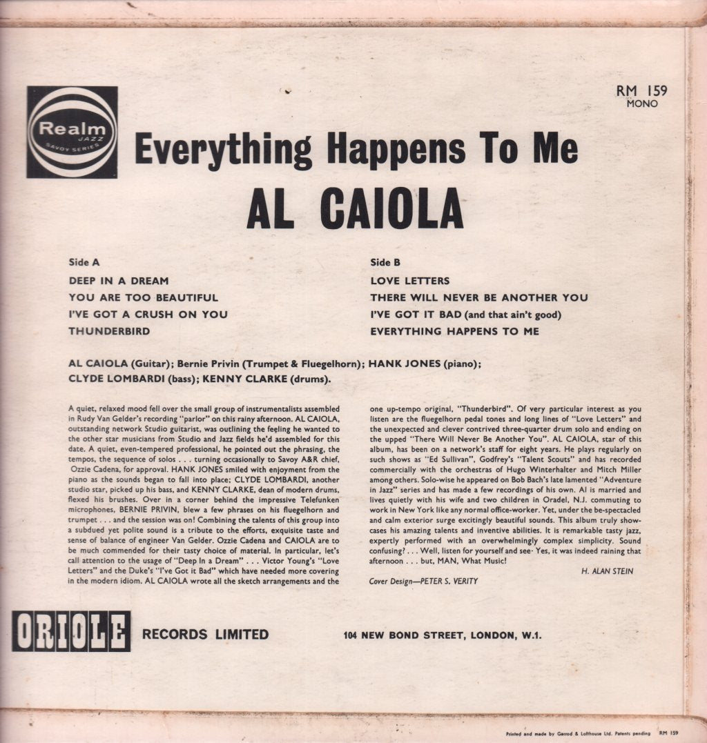 Al Caiola - Everything Happens To Me The Guitar Of - Lp