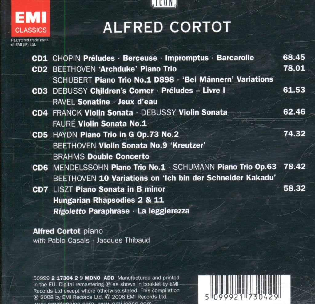 Alfred Cortot - Master Pianist - Cd Set