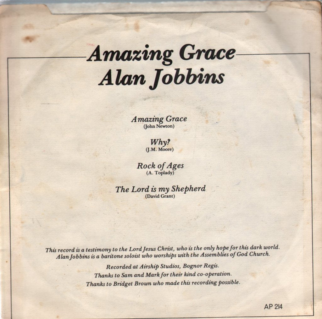 Alan Jobbins - Amazing Grace - 7 Inch