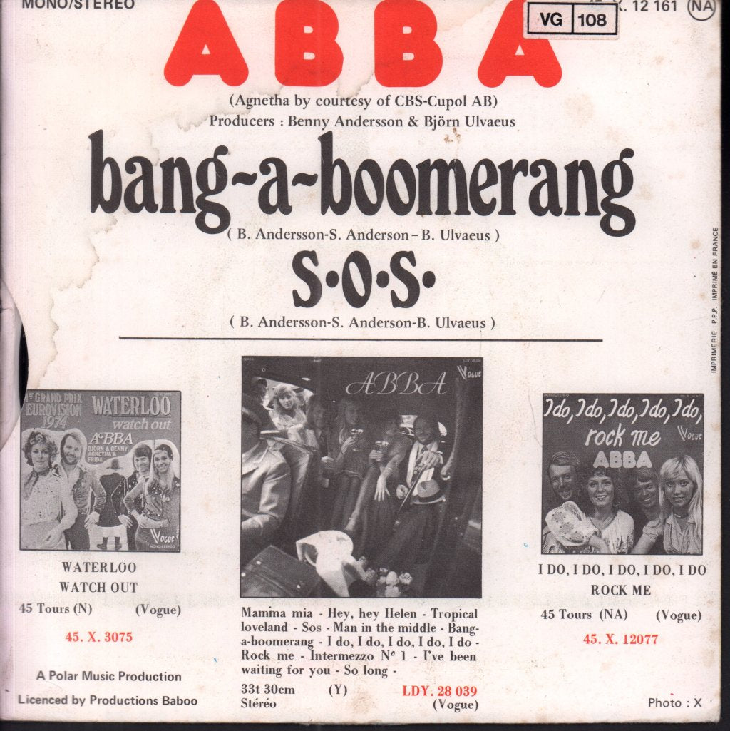 ABBA - Bang-A-Boomerang - 7 Inch