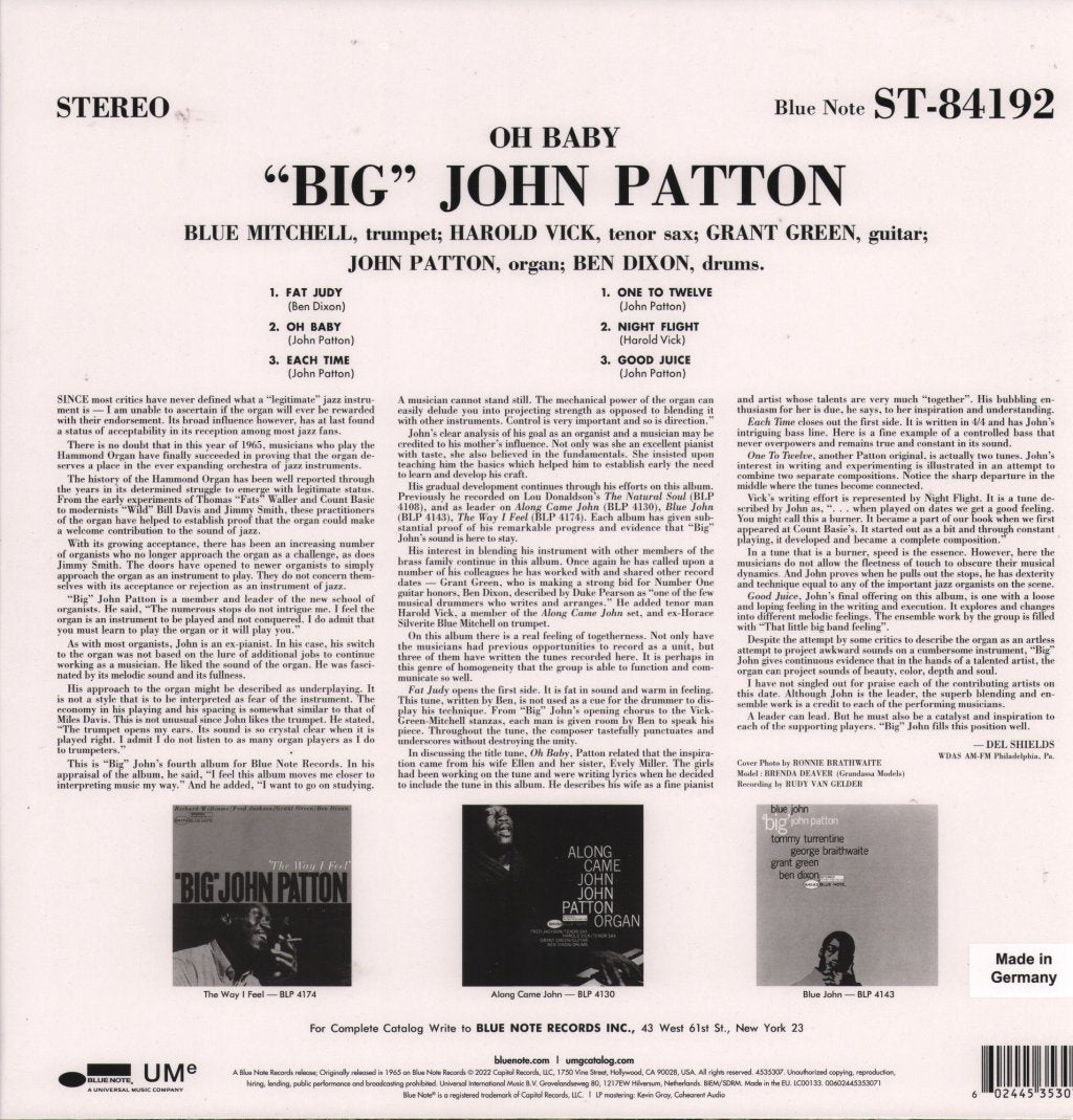 Big John Patton - Oh Baby! - Lp