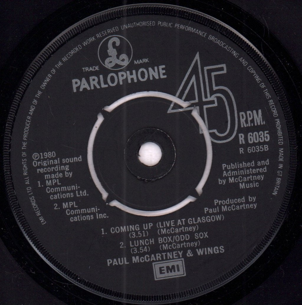 Paul McCartney - Coming Up - 7 Inch