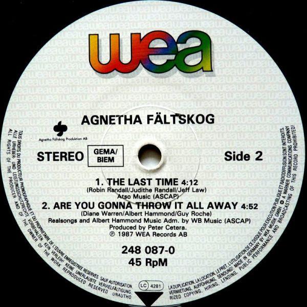 Agnetha Fältskog - Last Time - 12 Inch