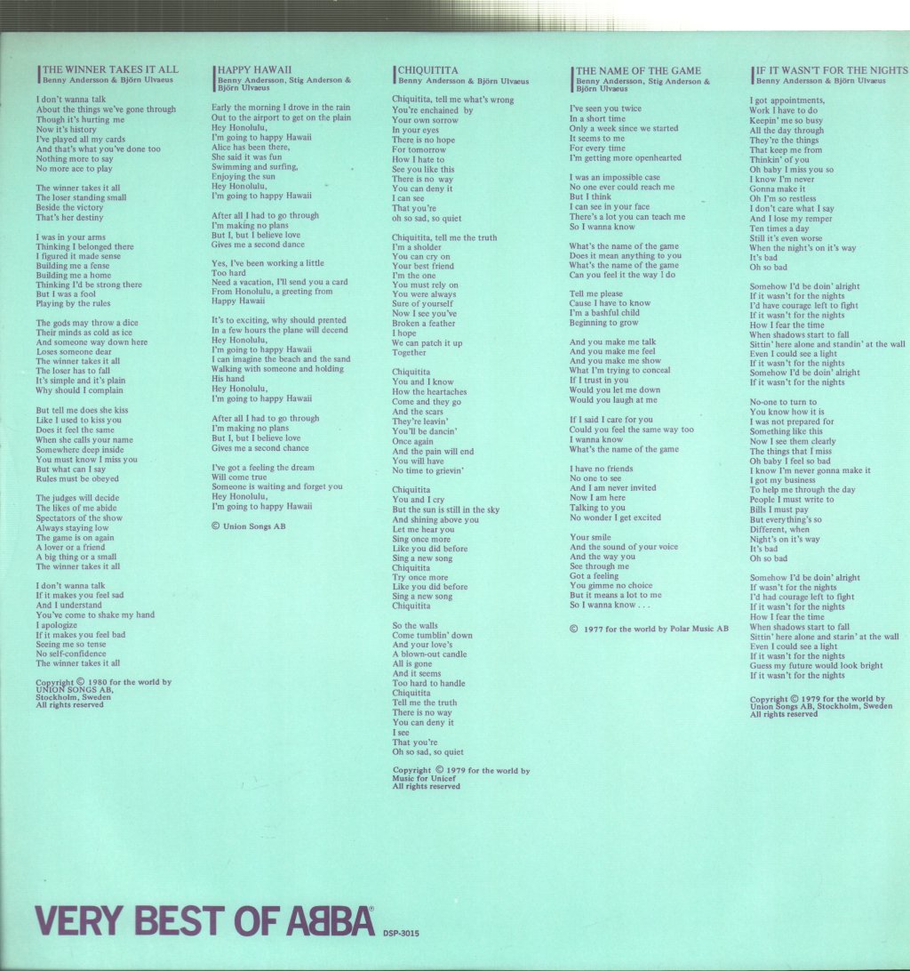 ABBA - Very Best Of ABBA - Double Lp