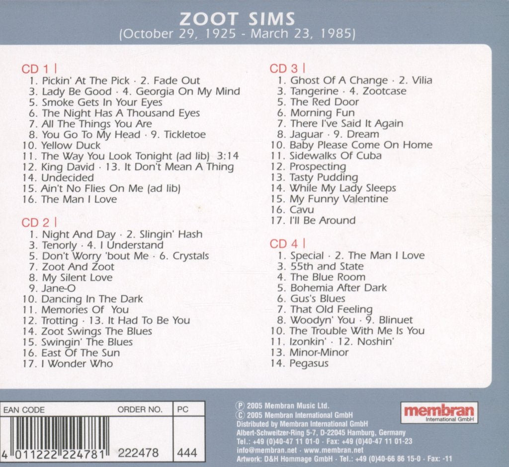 Zoot Sims - That Old Feeling - Cd Set