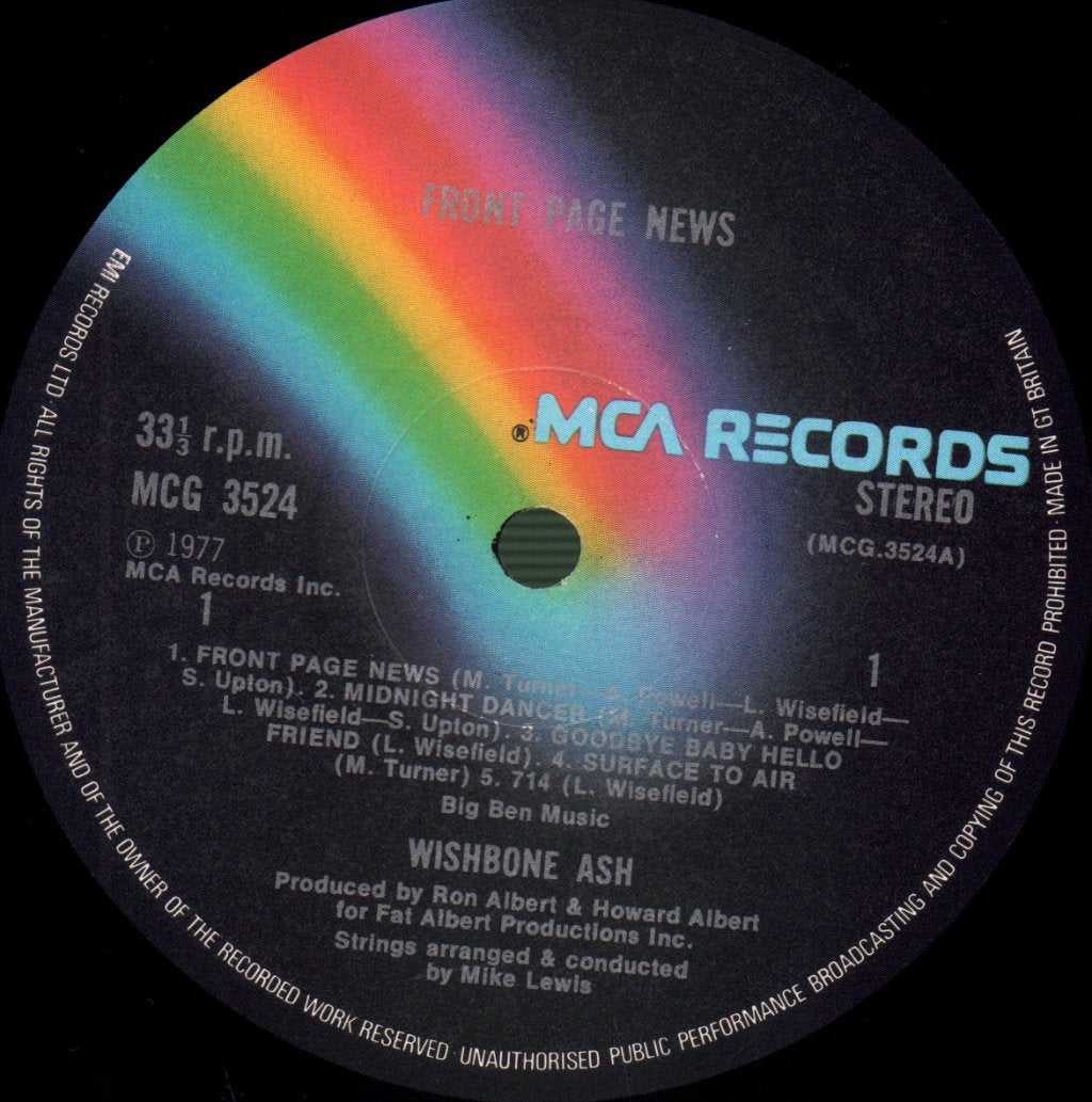 Wishbone Ash - Front Page News - Lp