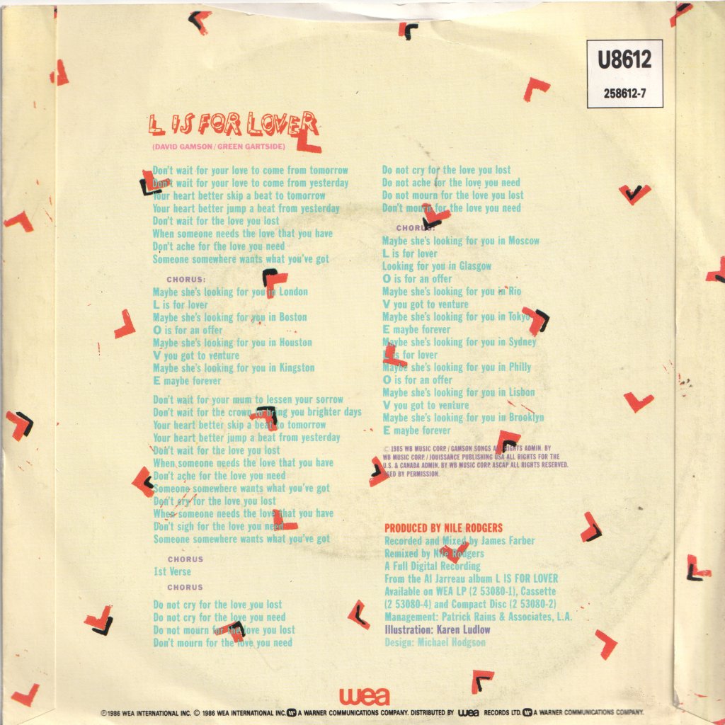 Al Jarreau - L Is For Lover - 7 Inch