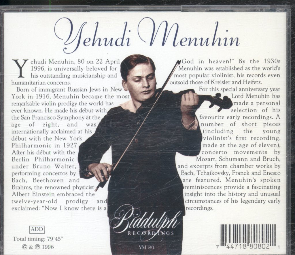 Yehudi Menuhin - A Portrait Of The Artist As A Young Man - Cd