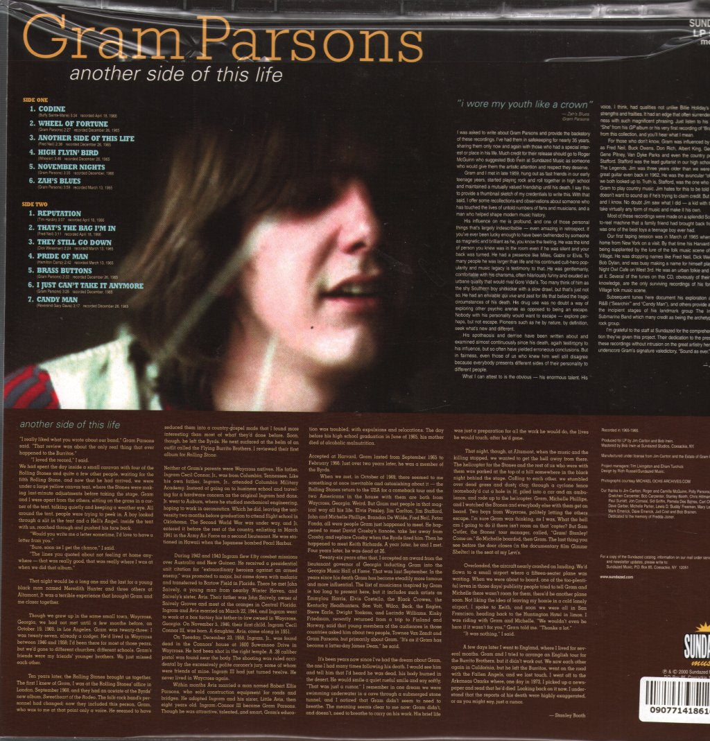 Gram Parsons - Another Side of This Life - Lp