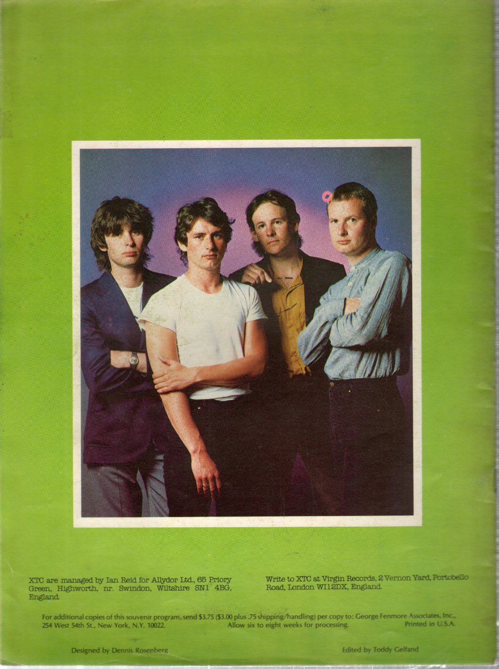 XTC - 1980 USA Tour - Tour Programme