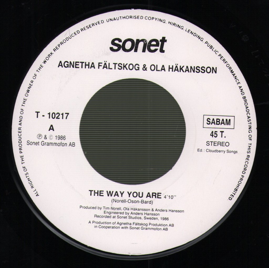 Agnetha Faltskog and Ola Hakansson - Way You Are - 7 Inch