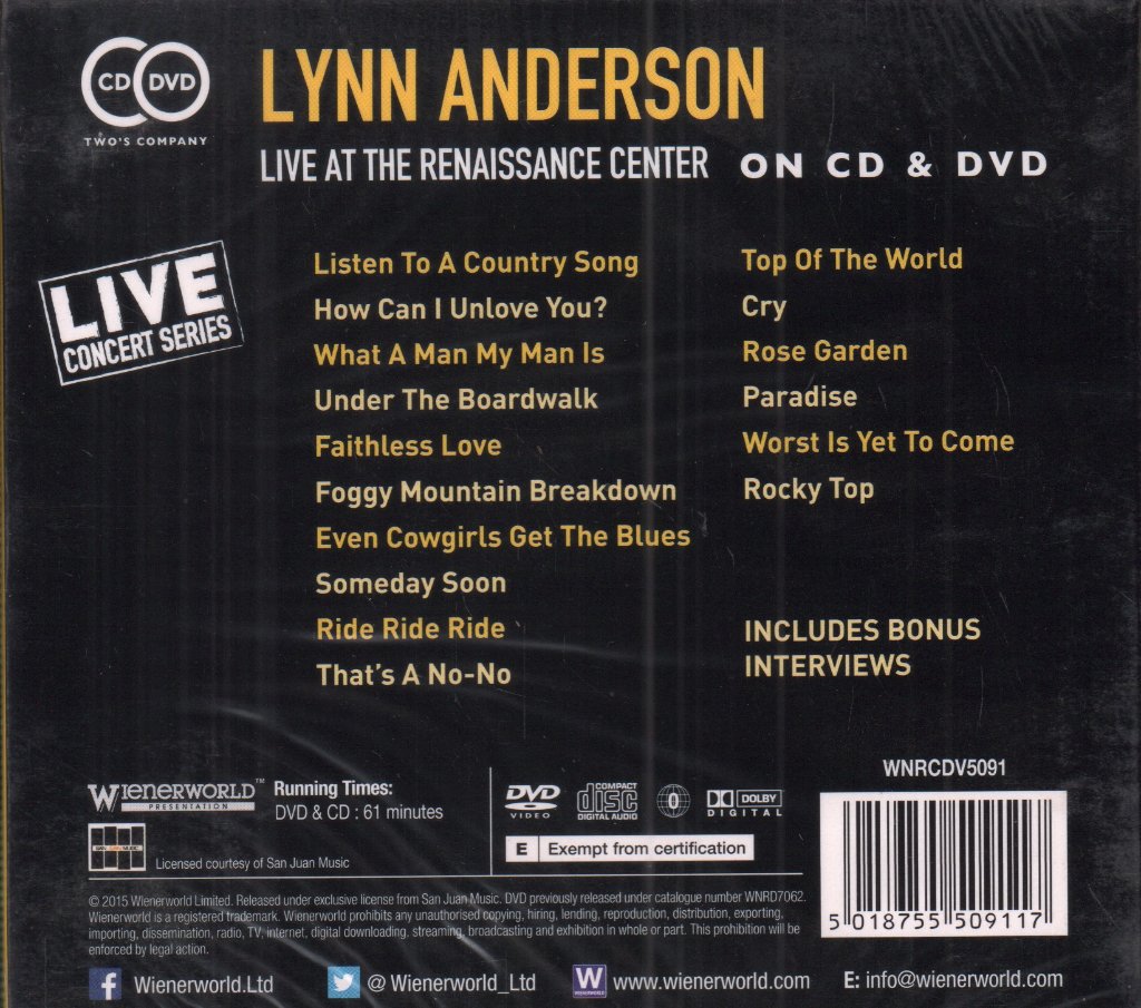 Lynn Anderson - live at the renaissance center - Cd/Dvd