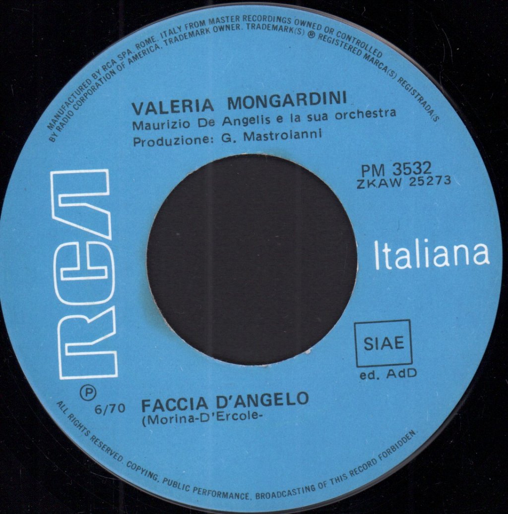 Valeria Mongardini - Addio Citta Vecchia - 7 Inch