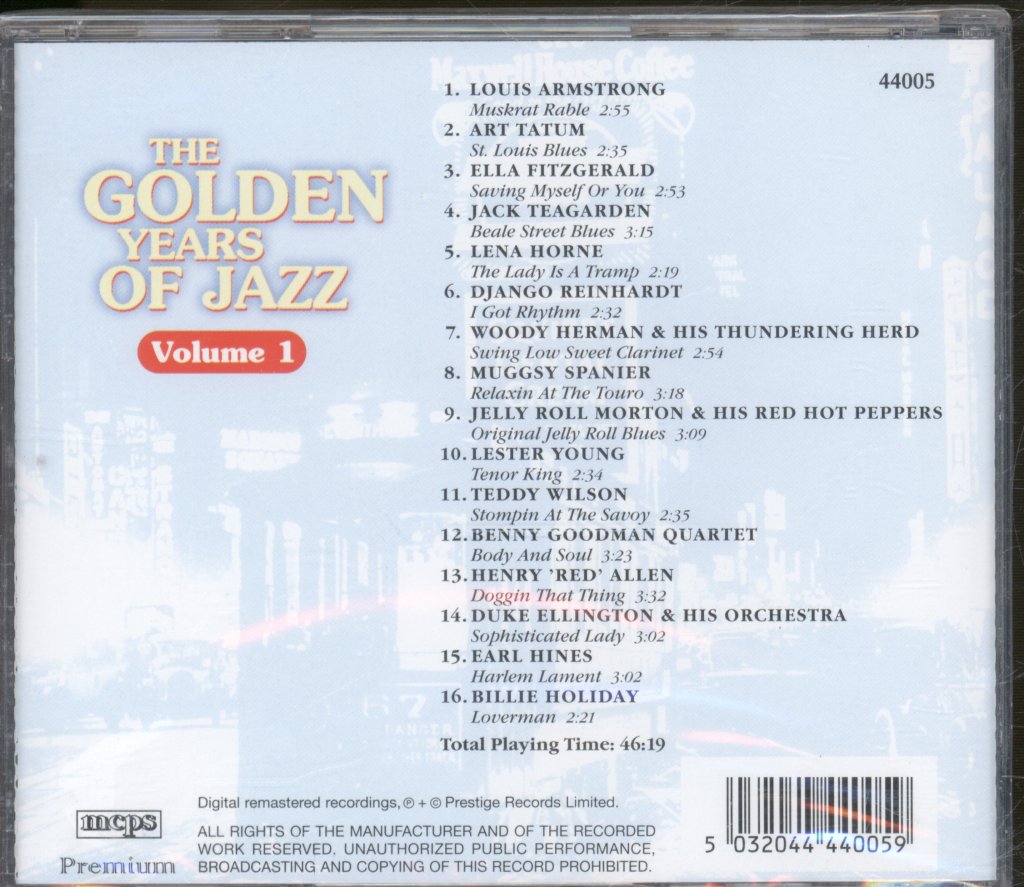 Various Artists - Golden Years Of Jazz Volume 1 - Cd