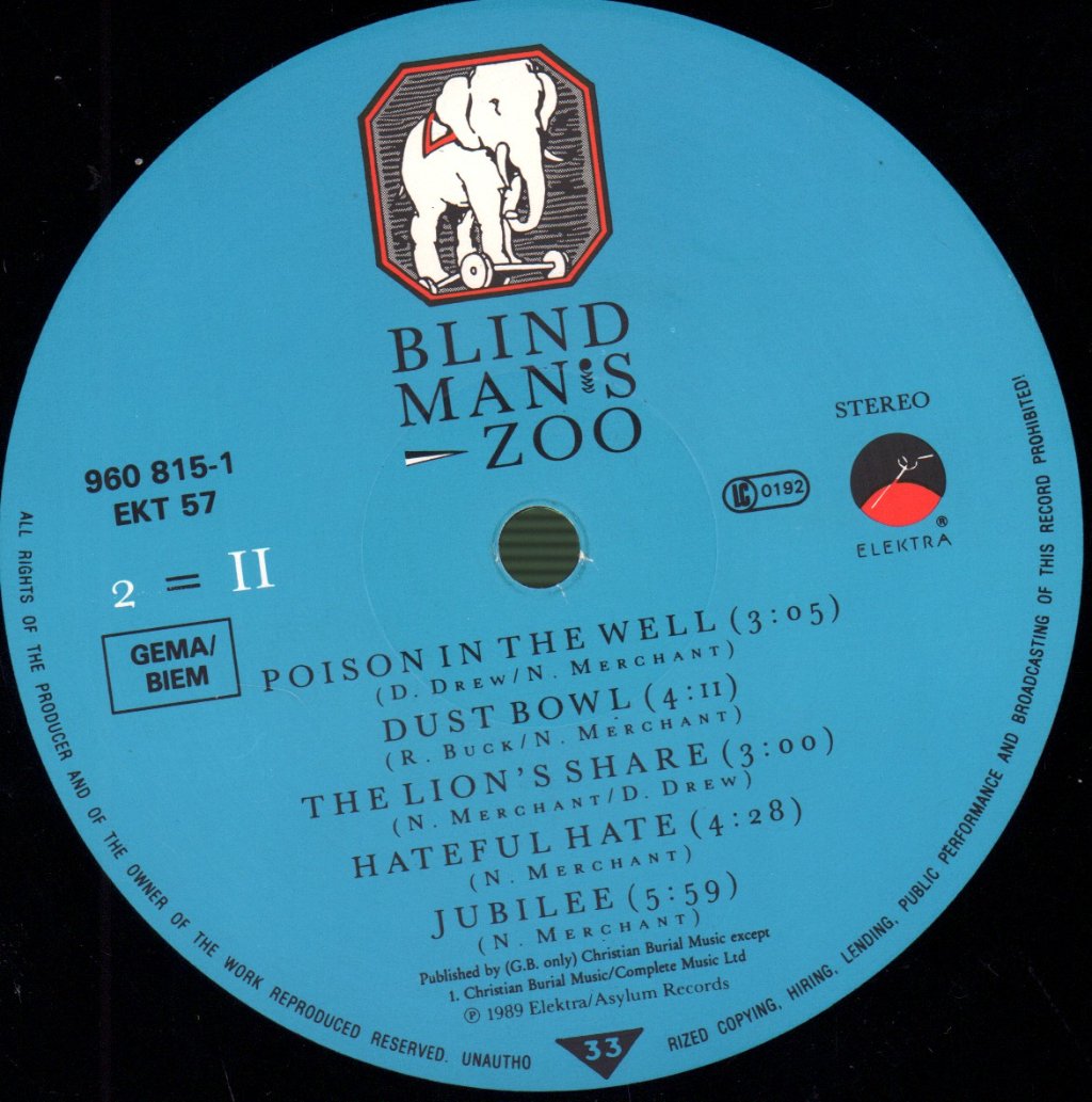 10,000 Maniacs - Blind Man's Zoo - Lp