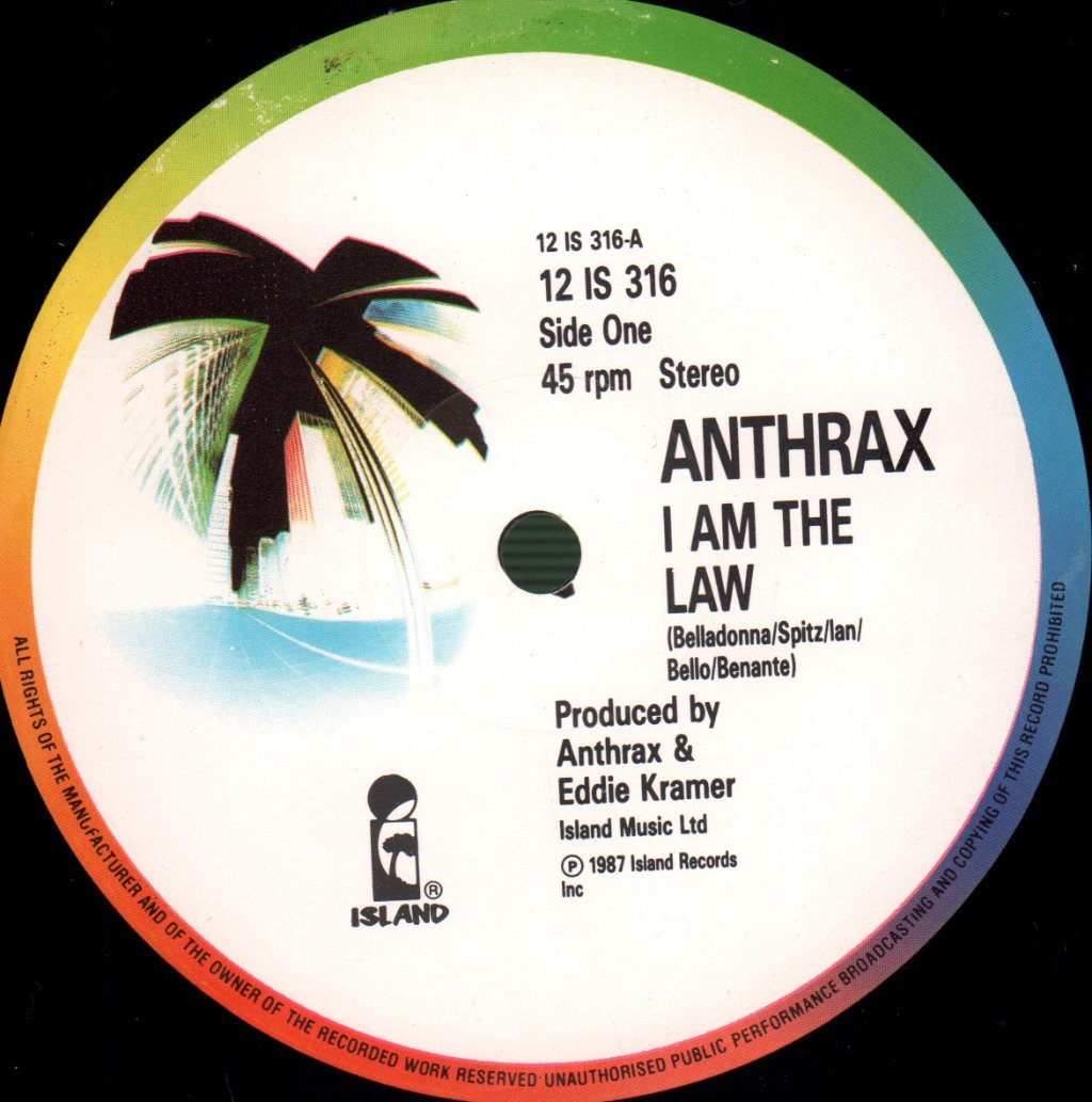 Anthrax - I Am The Law - 12 Inch