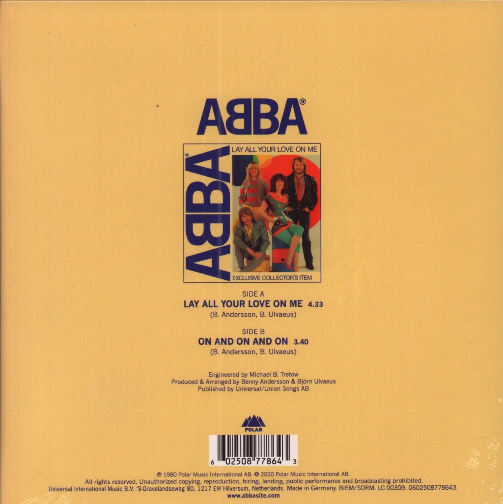 ABBA - Lay All Your Love On Me - 7 Inch